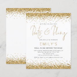 BUDGETEN Guld Glitter Bachelorette Disco Inbjudan
