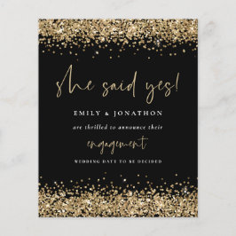 Budgeten Guld Glitter Black sa ja Förlovning