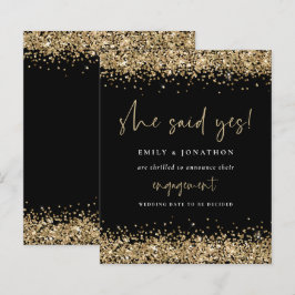 Budgeten Guld Glitter Black sa ja Förlovning