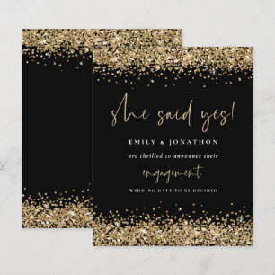 Budgeten Guld Glitter Black sa ja Förlovning