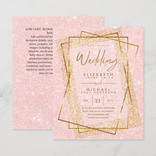 BUDGETEN GULD Glitter Foil look WEDTATIONS (Fram/baksida)