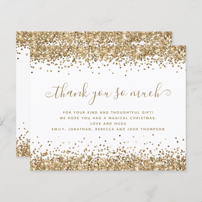 Budgeten Guld Glitter jul-Tacken (Fram/baksida)