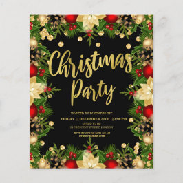 Budgeten Guld Glitter, julbolag Inbjudan Flygblad