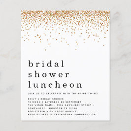 Budgeten Guld Glitter Möhippa Luncheon Inbjudan