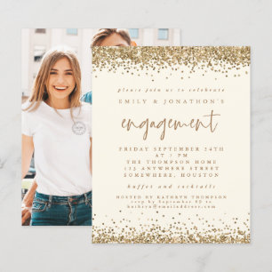 Budgeten Guld Glitter Photo Förlovning Cream Inbju
