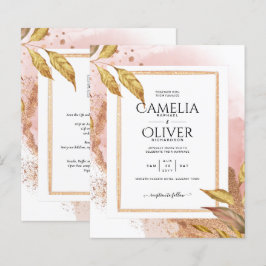 BUDGETEN Guld Lövs Bröllopsinbjudan till QR-kod fö