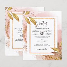 BUDGETEN Guld Lövs Bröllopsinbjudan till QR-kod fö