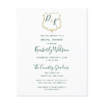 Budgeten Guld Vapensköld Grönt Inbjudningskort för