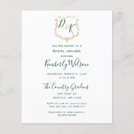 Budgeten Guld Vapensköld Grönt Inbjudningskort för