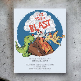 BUDGETEN HAR EN Blast Dinosaur Birthday-inbjudan