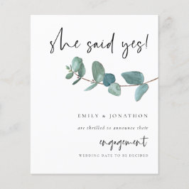 Budgeten hon sa ja Eucalyptus Förlovning