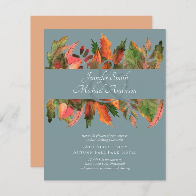 BUDGETEN Höst löv Bröllop (Fram/baksida)