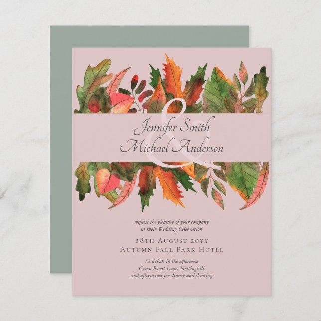 BUDGETEN Höst löv Bröllop (Fram/baksida)