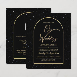 BUDGETEN Jet BLACK GULD Starry Night Wedvite