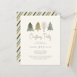 Budgeten jul Party Watercolor Gräs Träd