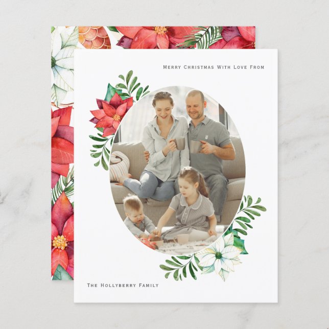 BUDGETEN Julvinter Poinsettia Flower Ram (Fram/baksida)