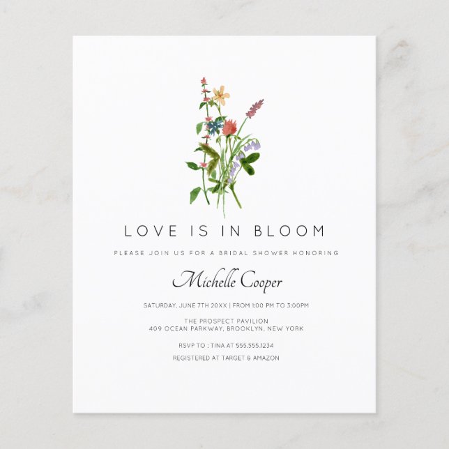 Budgeten Kärlek finns i Möhippan Bloom Wildblomma (Framsida)