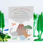 Budgeten kommer att bli den sista Dinosaur Volcano<br><div class="desc">Det kommer att bli en explosion! Dinosaur och vulcano party inbjudningar för barn födelsedagar. Den här söta designen har fem söta dinosaurier, en vulkan, en träd och en djungelgrej. Händelseinformationen visas i vulkanens faktureringsrök. Kort på andra sidan en jordisk terracotta färg med vita prickar mönster. Klicka på "Anpassa" om du...</div>