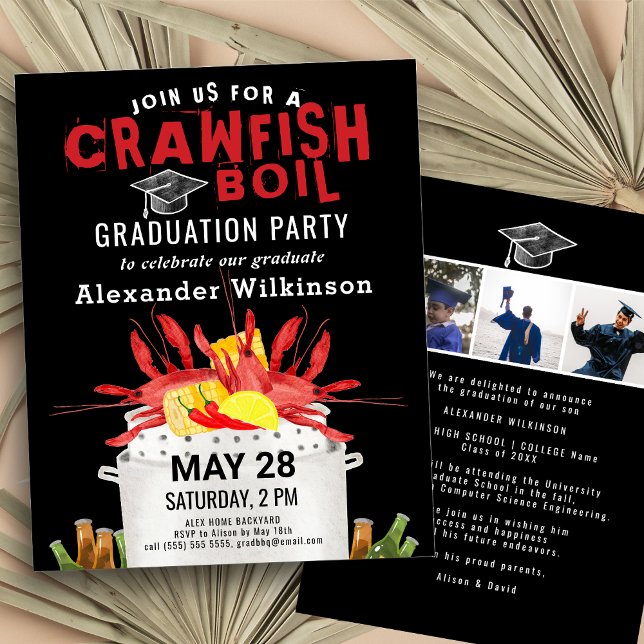 BUDGETEN Kräftor Boil Studenten 3 Photo Inbjudan (Skapare uppladdad)