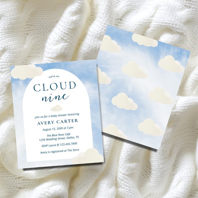 Budgeten låg på inbjudningar till Cloud 9 Baby Sho (Skapare uppladdad)