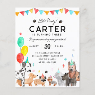 Budgeten Låt oss Pawty Party Kids Puppy Hund Birth