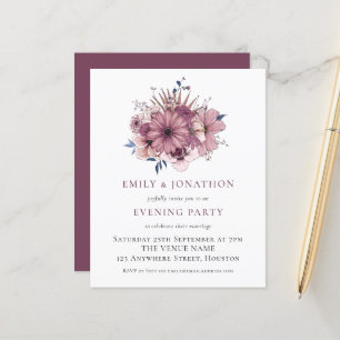 Budgeten Lila Blommigt Bröllop Evening Party Inbju