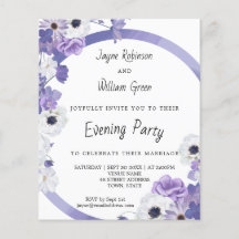 Budgeten Lila Blommigt Bröllop i kväll Party Inbju