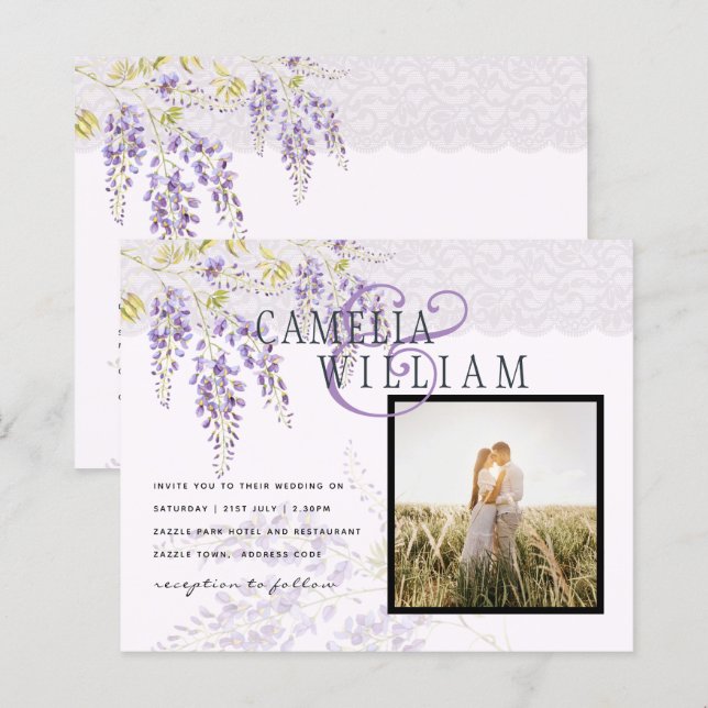 BUDGETEN Lila Wisteria Ampersand PHOTO Bröllop (Fram/baksida)