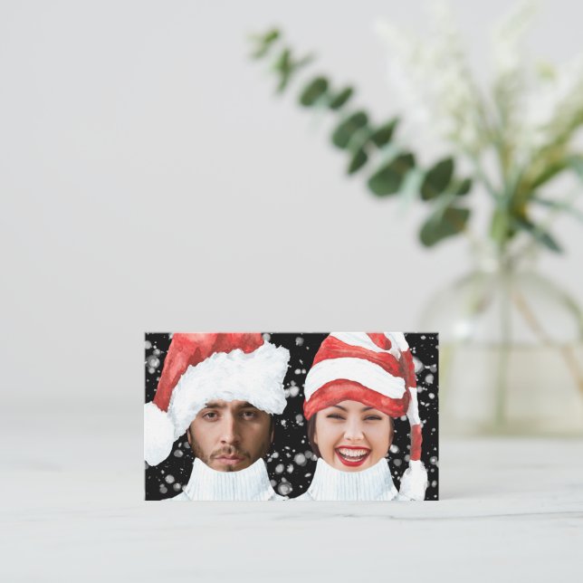 BUDGETEN Lustig fotomåltid - Personligen Jul Anteckningskort (Stående Fram)