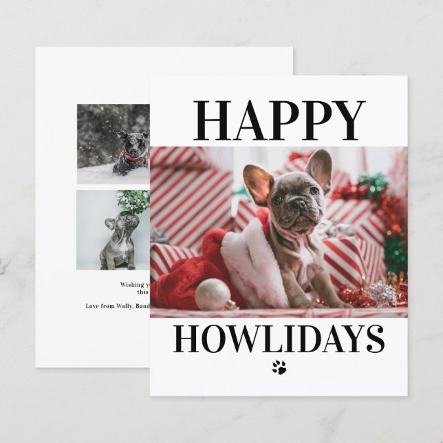 BUDGETEN Lycklig Howlidays Hund jul 5 fotokort (Fram/baksida)