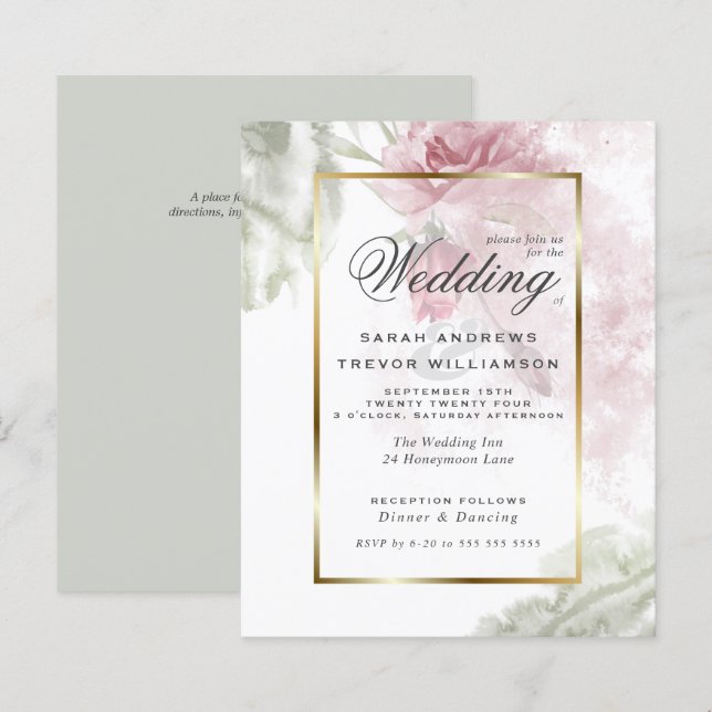 Budgeten men vackert Rustic Rosa ros (Fram/baksida)