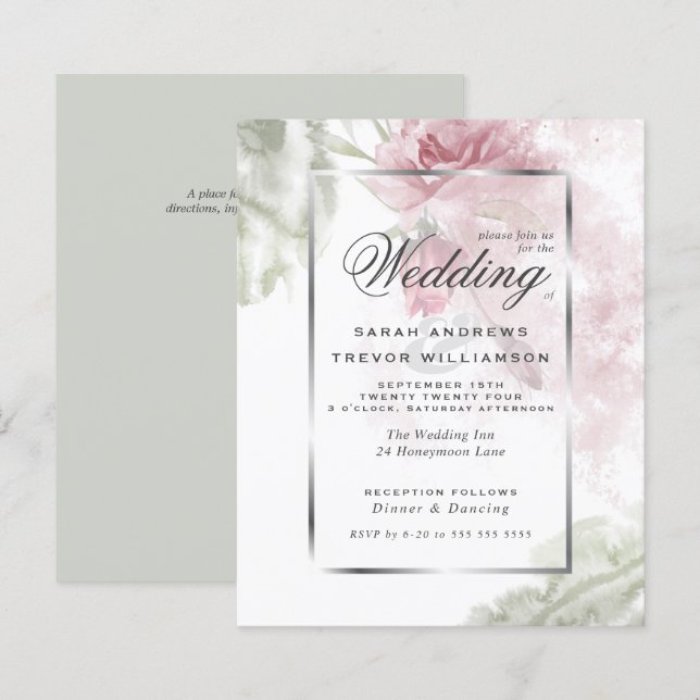 Budgeten men vackert Rustic Rosa ros (Fram/baksida)