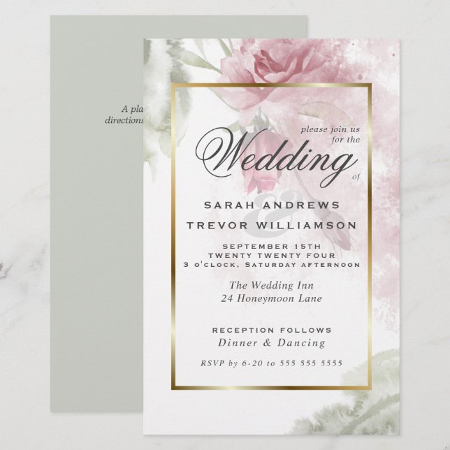 Budgeten men vackert Rustic Rosa ros (Fram/baksida)