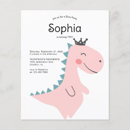 BUDGETEN Minimal Rosa Girl Dinosaur-Födelsedagsfes