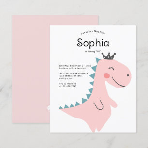 BUDGETEN Minimal Rosa Girl Dinosaur-Födelsedagsfes