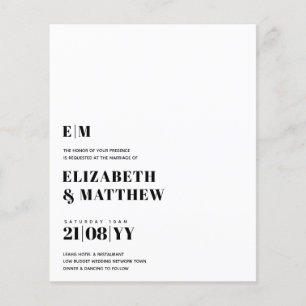 BUDGETEN-minimalistisk Plain Typography INBJUDAN - Flygblad
