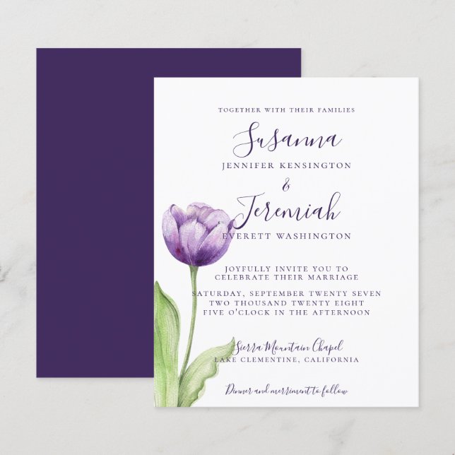 BUDGETEN - minimalistiskt djupgående Lila, enkeltr (Fram/baksida)