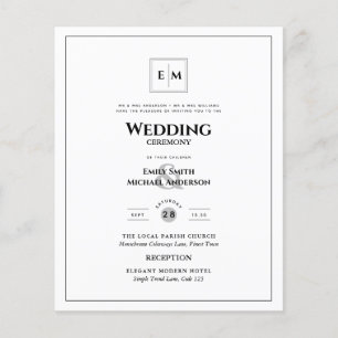 BUDGETEN Monogram Formal Bröllop White Allt-in-1-F Flygblad