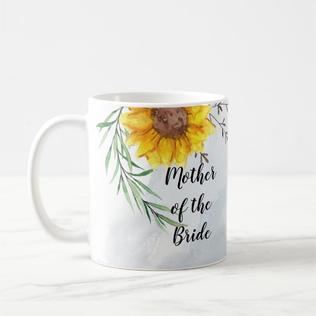 BUDGETEN Mor Bride Groom bröllopsgåvor - solblommo Kaffemugg (Vänster)