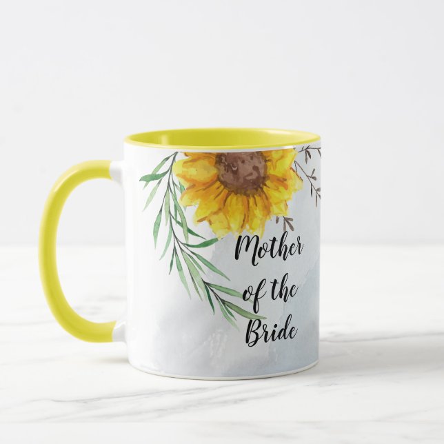 BUDGETEN Mor Bride Groom bröllopsgåvor - solblommo Mugg (Vänster)