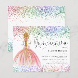 Budgeten Multifärgad Glitter Blond Quinceanera Inb