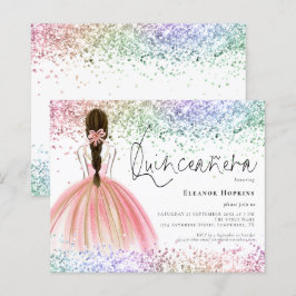 Budgeten Multifärgad Glitter Gown Quinceanera Inbj