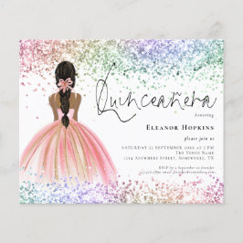 Budgeten Multifärgad Glitter Mörk Quinceanera Inbj