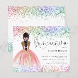 Budgeten Multifärgad Glitter Mörk Quinceanera Inbj