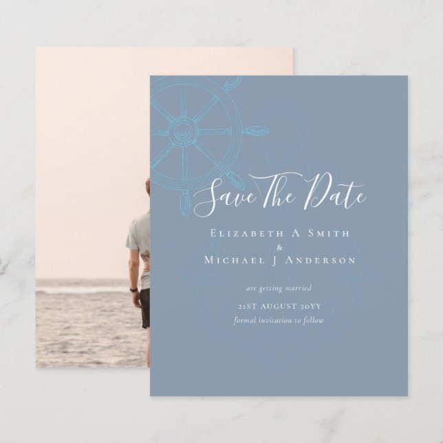 BUDGETEN Nautical PHOTO Spara Data Sea Beach Ocean (Fram/baksida)