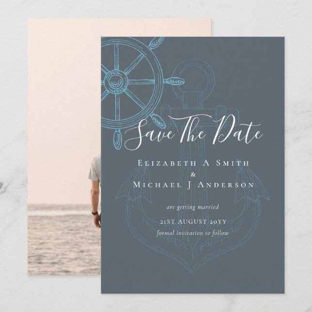 BUDGETEN Nautical PHOTO Spara Data Sea Beach Ocean (Fram/baksida)