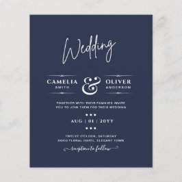 BUDGETEN Navy Blue Monochrome BRÖLLOP Flygblad