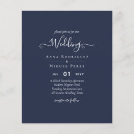 BUDGETEN Navy Blue Monochrome BRÖLLOP Flygblad