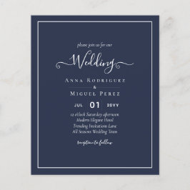 BUDGETEN Navy Blue Monochrome BRÖLLOP Flygblad