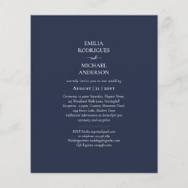 BUDGETEN Navy Blue Monochrome BRÖLLOP Flygblad